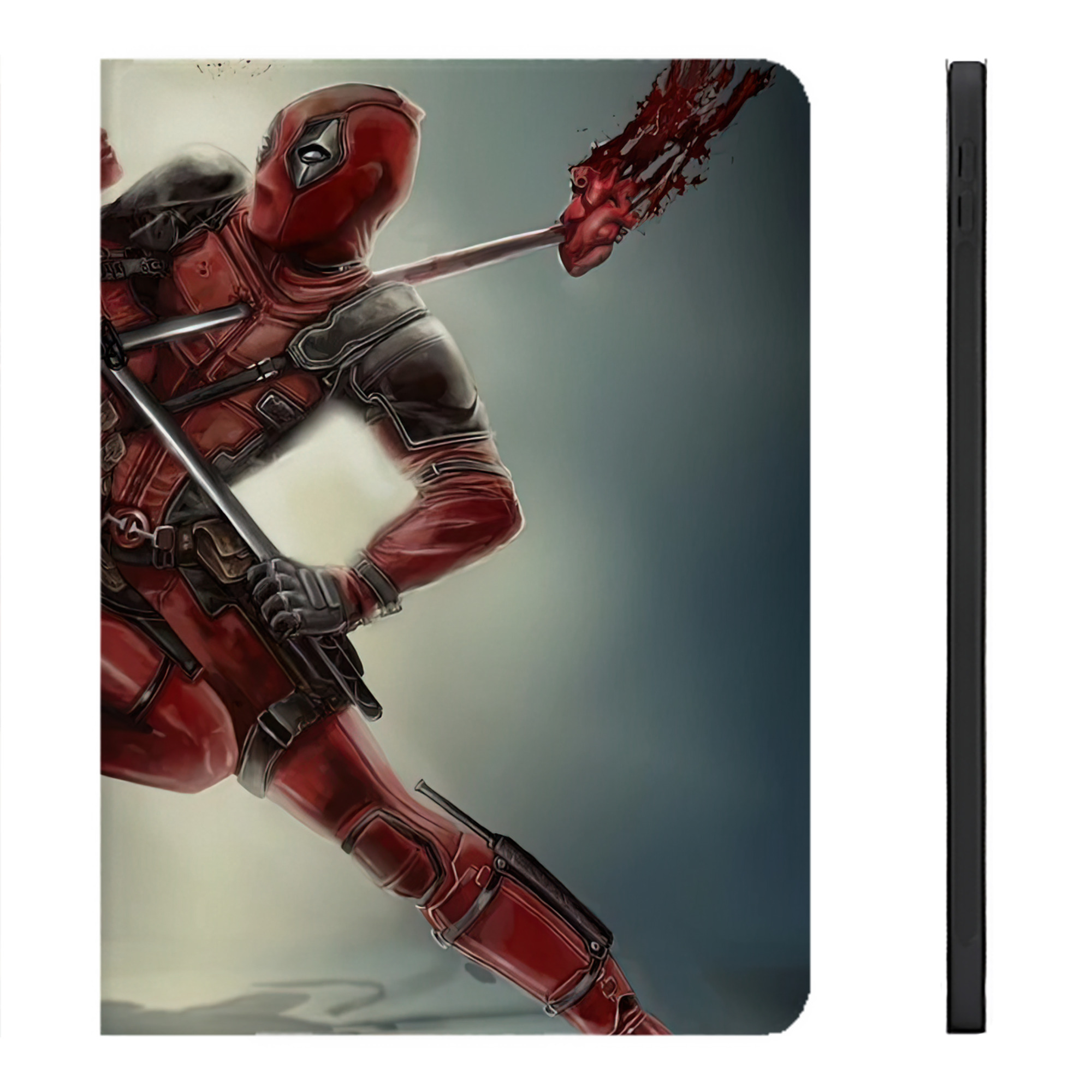 （画像用） Deadpool デッドプール IPadケース ペンホルダー付き ブックスタイルデザイン